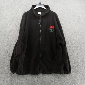 USA‎ Olympic Team Jacket Mens XL Black Fleece London Athlete USOC Gear Full Zip